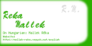 reka mallek business card